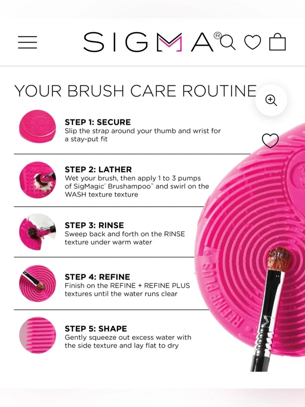 Sigma Cleaning Brushes Glove Sigma Spa Express Cleaning Glove For Brushes *NIB*